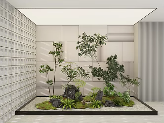 Indoor commercial green landscape 3d model