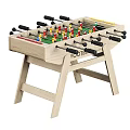 Wooden Foosball Table With Sturdy Legs Green Playing Surface And Black Handles
