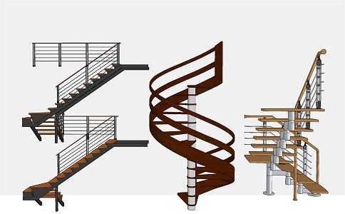 modern revolving staircase revolving staircase handrail staircase 3d model