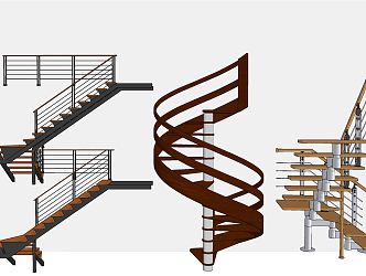 modern revolving staircase revolving staircase handrail staircase 3d model