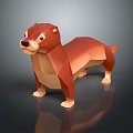 Modern otter beaver cartoon otter fox 3d model