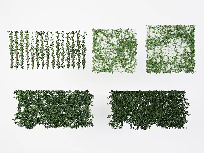Vine Decorative Wall Panels With Various Green Leaf Patterns And Dense Coverage 3d model