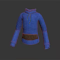 Blue Hooded Sweatshirt With Drawstring And Brown Front Pocket For Daily Use