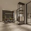 Modern Chinese Style Living Room With Sofas Chairs And Decor