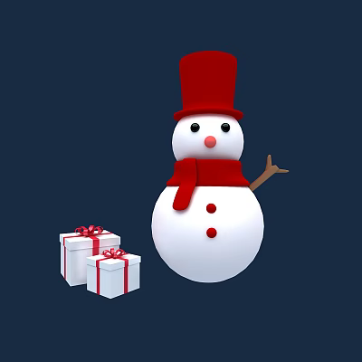 Modern Snowman 3d model