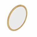Stylish Round Mirror With Gold Frame And Woven Texture For Home Decor
