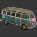 minibus minivan driverless bus school bus van box car 3d model