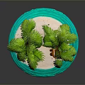 Tropical Island Scene With Two Palm Trees Hammock Sand And Water