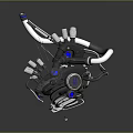 3D Model Of Advanced Tire Structure With Metal Pipes And Blue Components
