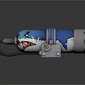Blue Shark Shaped Daily Life Product With Silver Parts Black Hook And Cartoon Design