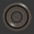 Ornate Stone Circular Pedestal Structure With Columns Decorative Trim and Steps
