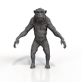 3D Rendered Ape Creature Featuring Detailed Facial Organs And Dense Body Hair