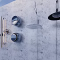 Modern Decorative Wall Lights With Various Designs Mounted On Concrete Wall