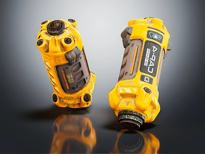 Two Yellow Portable Daily Life Essentials With Durable Design And Lightweight Feature 3d model