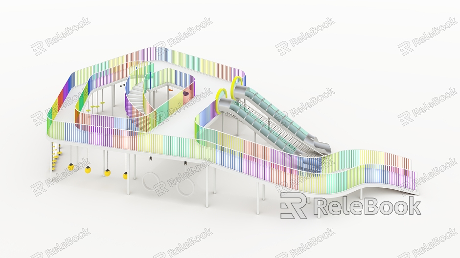 Modern slide bridge platform amusement equipment model