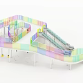 Modern slide bridge platform amusement equipment 3d model