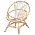 Rattan Leisure Chair with Woven Seat and Curved Armrests Modern Minimalist Design