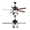 Ceiling Fan With Brown Blades And Glass Lights Modern Home Design