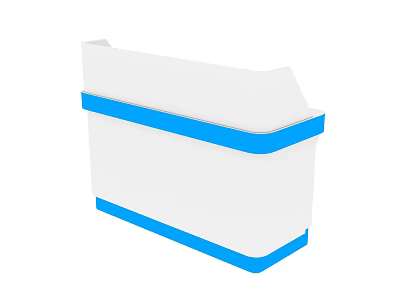 Functional Desk With White Main Body And Blue Accent Strips Modern Style 3d model