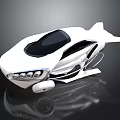 Futuristic White Spacecraft With Aerodynamic Design For Space Exploration Concept Model