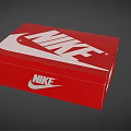Nike Red Shoe Box for Footwear Storage with White Swoosh Logo Design