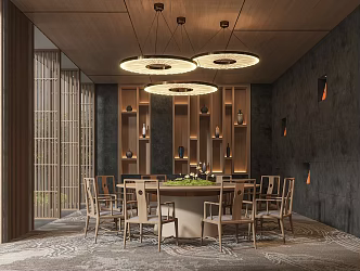 New Chinese-style private room hotel private room 3d model