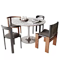 Middle style dining table and chair combination 3d model