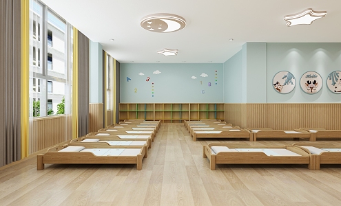 Modern Lunch Room Dormitory 3d model