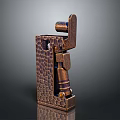 Durable Copper Lighter with Textured Surface Compact Design and Push Ignition Mechanism