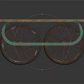Vintage Wooden Cart With Turquoise Weathered Surface And Spoked Wheels