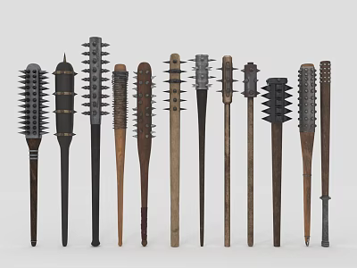 Animal Grooming Tools With Spiked Brushes And Wooden Handles For Pets 3d model