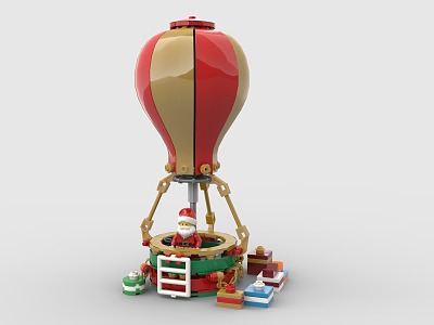 LEGO Toy Blocks Hot Air Balloon Santa Claus Christmas Gift Christmas 3d model