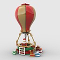 LEGO Toy Blocks Hot Air Balloon Santa Claus Christmas Gift Christmas 3d model