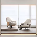 Modern single sofa single chair combination 3d model