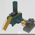High Performance Industrial Equipment with Green Structure Yellow Staircase and Guardrails