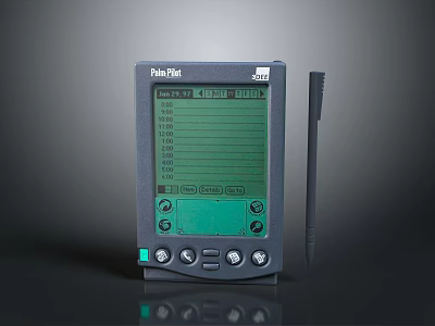 Playback Interactive Electronic Device With Green Screen List Interface Buttons And Stylus Pen 3d model