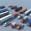 Diverse Range of Truck Models with Different Colors and Vehicle Types