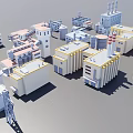 3D Rendering of Industrial Complex With Various Factories Chimneys And Modern Facilities