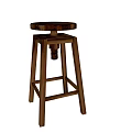 Wooden Adjustable Bar Stools With Round Seat Modern Design For Home Kitchen