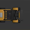Yellow Forklift With Black Cab Silver Gas Cylinder And Front Forks On Dark Surface
