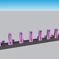 Pink Structural Design Featuring Seating Areas Railings And Equipment Layout