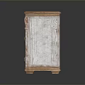 Vintage Wooden Nightstand Featuring Wooden Top Two White Drawers And Metal Handles
