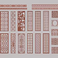 Traditional Chinese Partition Designs With Intricate Patterns And Bamboo Motifs 3d model