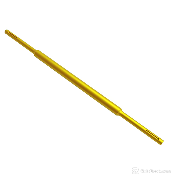 Durable Golden Long Mechanical Drill Bit Tool With Precision Design 3d model 
