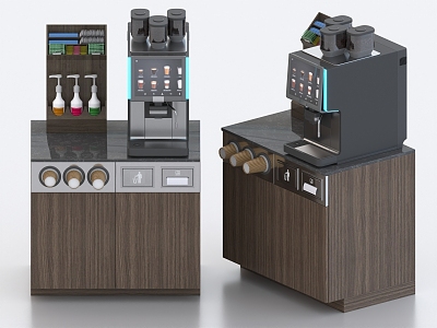 Beverage machine coffee machine bar cabinet trash can disposable paper cup 3d model