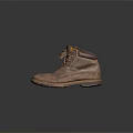 Brown Leather Boots With Laces Distressed Vintage Style Rubber Sole Casual Work Wear