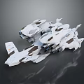 Futuristic Cosmic Spacecraft With White Brown Exterior And Multi Engine Structure For Exploration Missions
