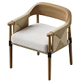 Elegant Single Accent Chair With Wooden Frame Woven Armrests And Light Padded Seat