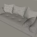 Modern Cream Wind Bay Window Cushion Fabric Pillow Armrest Bay Window Cushion 3d model