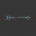 Mythical Weapon Featuring Teal Red Accents Intricate Decorative Details And Elaborate Craftsmanship
